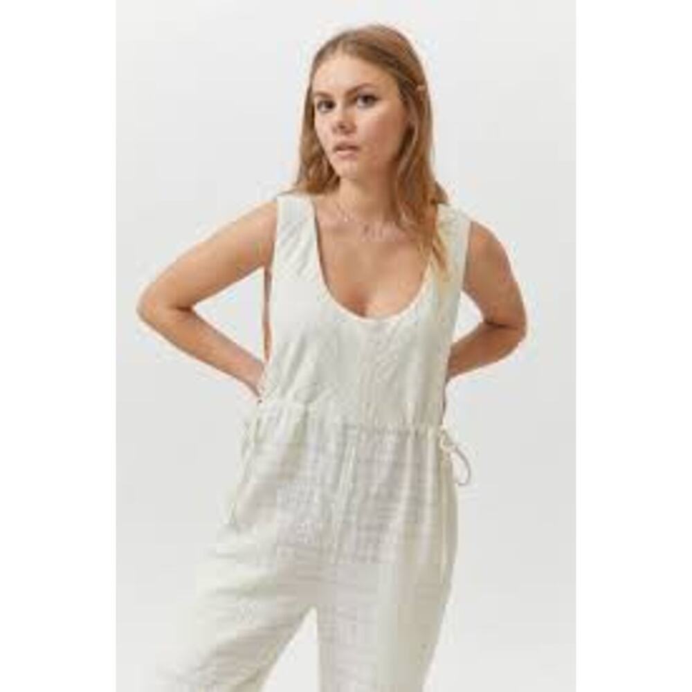 Urban Outfitters Cream Payton Side Tie Jumpsuit Size S